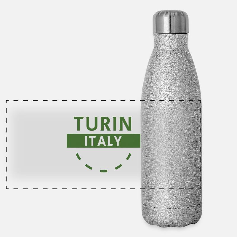 Turin, Italie, Emblème Gourde isotherme panoramique pailletée 500 ml