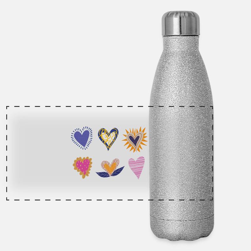 Hearts for everyone Panoramic Glitter Thermal Bottle 500 ml