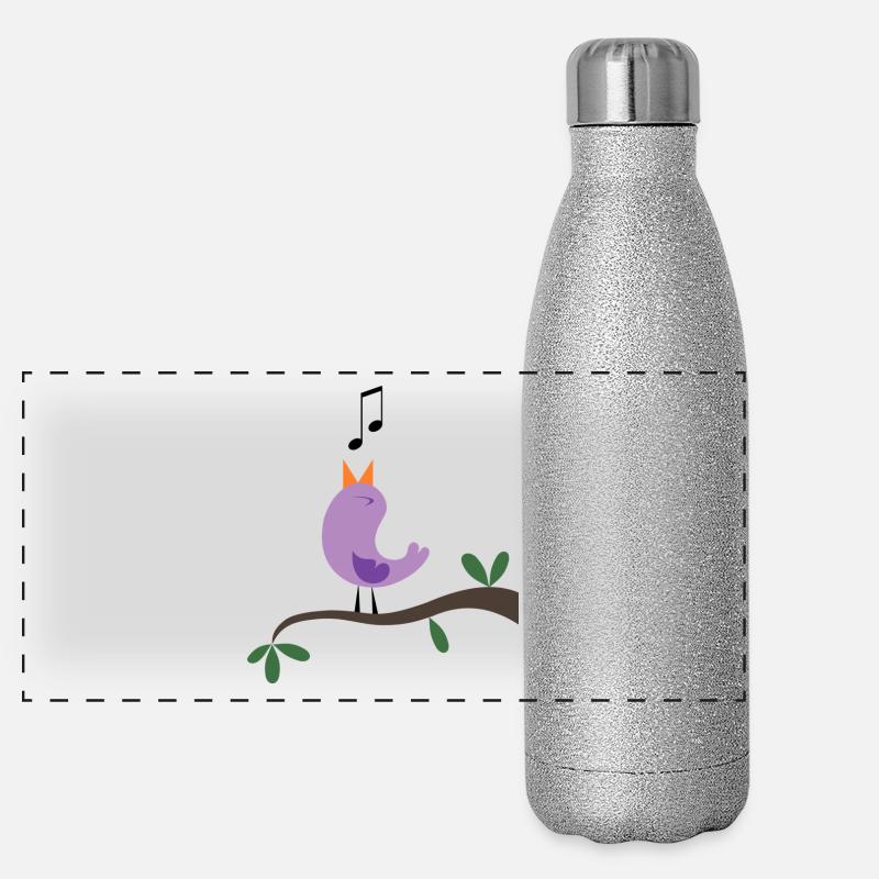 Vogel Panorama Glitzer Isolierflasche 500 ml