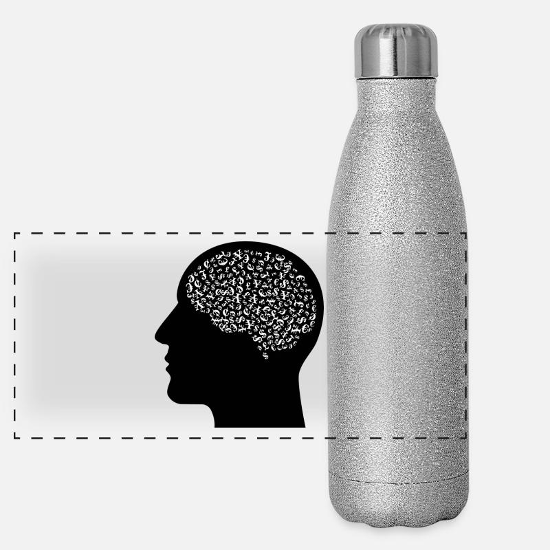 L’argent dans la tête cadeau Gourde isotherme panoramique pailletée 500 ml