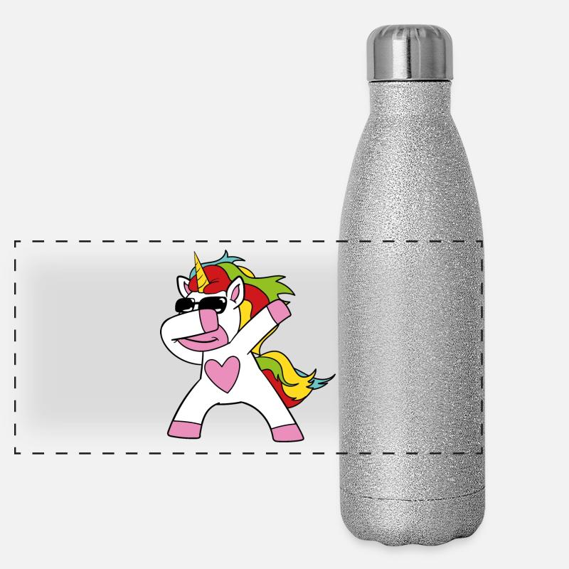 Dabbing Einhorn Panorama Glitzer Isolierflasche 500 ml