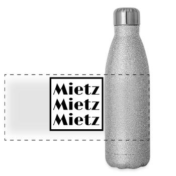 Chat, Fétim, Miau, Mietz, Ronronnement - Gourde isotherme panoramique pailletée 500 ml - paillettes argentées - Devant