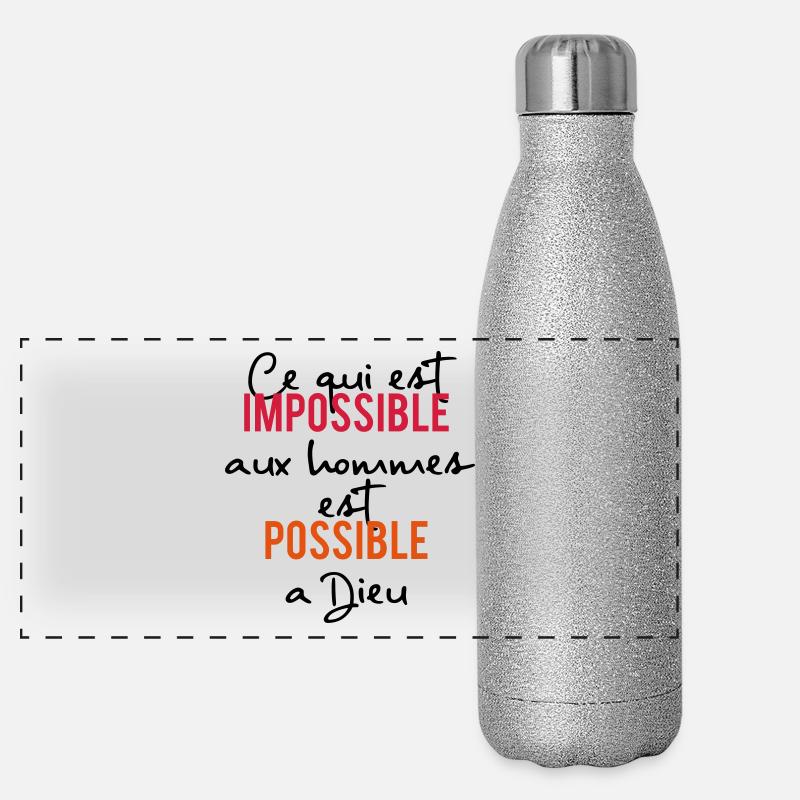 everything is possible to God Panoramic Glitter Thermal Bottle 500 ml