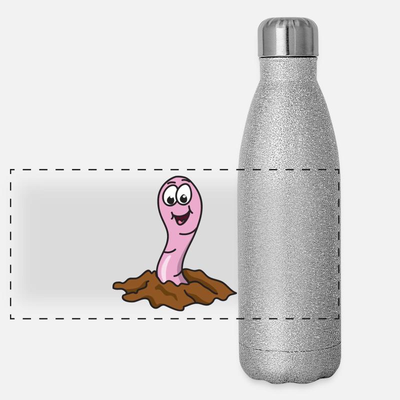 Regenwurm Panorama Glitzer Isolierflasche 500 ml