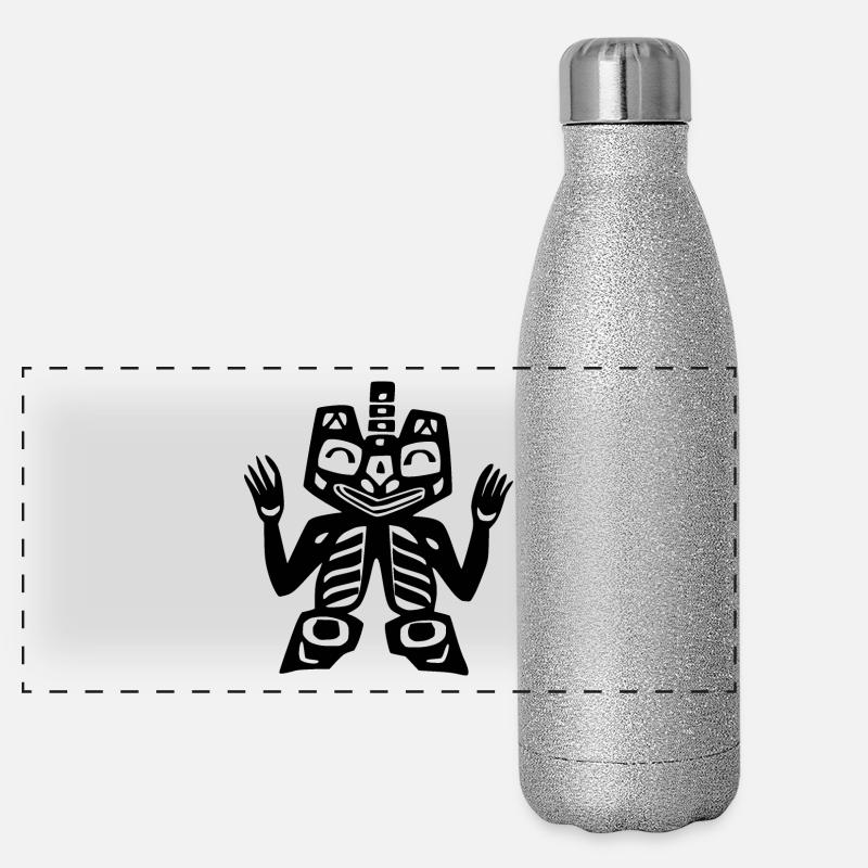 indogott - Panorama Glitzer Isolierflasche 500 ml - Silber Glitzer