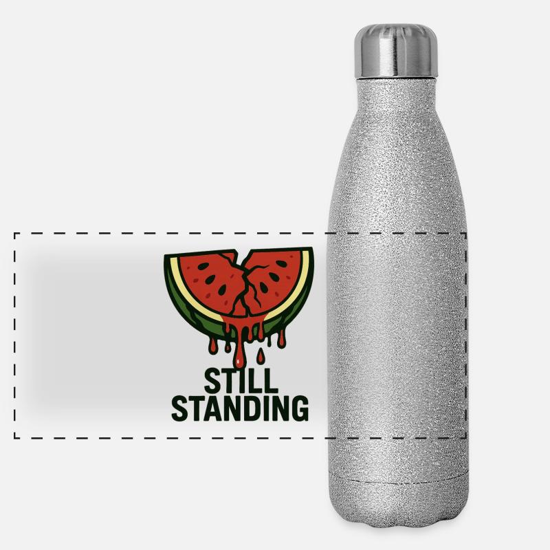 Pastèque - Toujours debout Gourde isotherme panoramique pailletée 500 ml