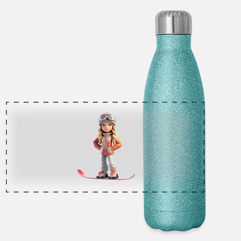 Snowboard Girl Gourde isotherme panoramique pailletée 500 ml