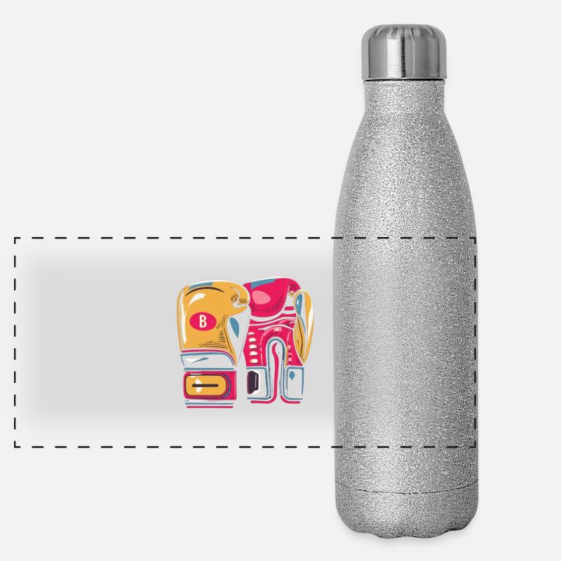 Vivid Boxing Glove Duo - Panoramic Glitter Thermal Bottle 500 ml - silver glitter