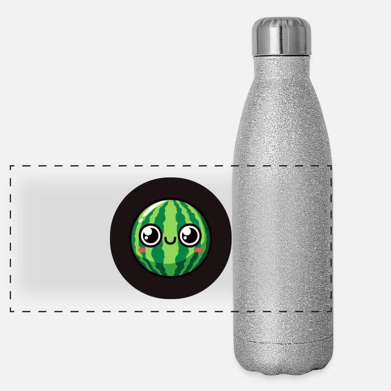Pastèque sucrée avec des yeux Gourde isotherme panoramique pailletée 500 ml