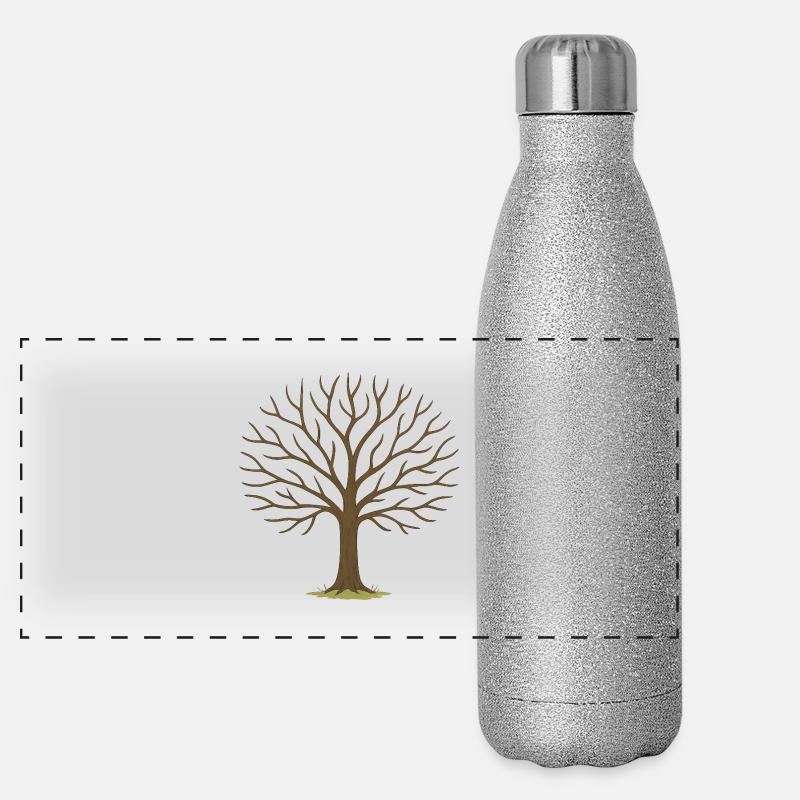 Winterbaum Silhouette Panorama Glitzer Isolierflasche 500 ml