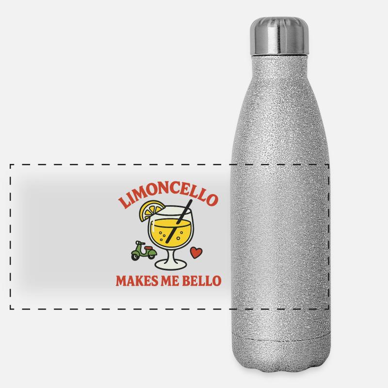 Limoncello Plaisir Illustration Gourde isotherme panoramique pailletée 500 ml