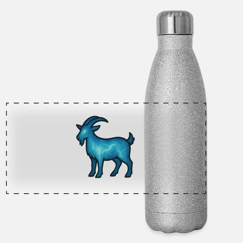 Seelentier und Wächterwesen: Ziegenbock Panorama Glitzer Isolierflasche 500 ml