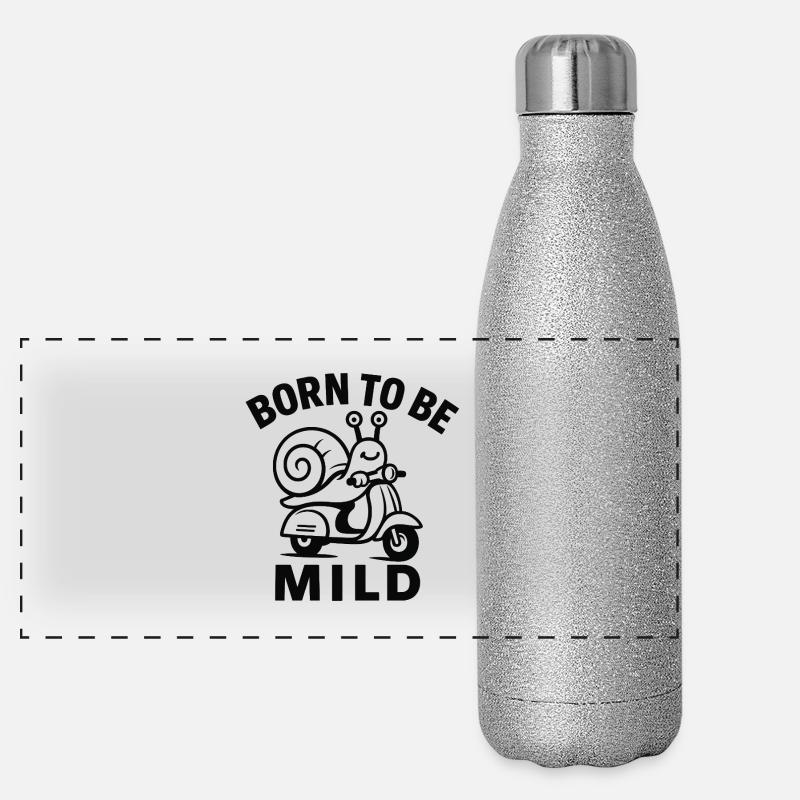 Born to Be Mild Schnecke auf Roller Panorama Glitzer Isolierflasche 500 ml