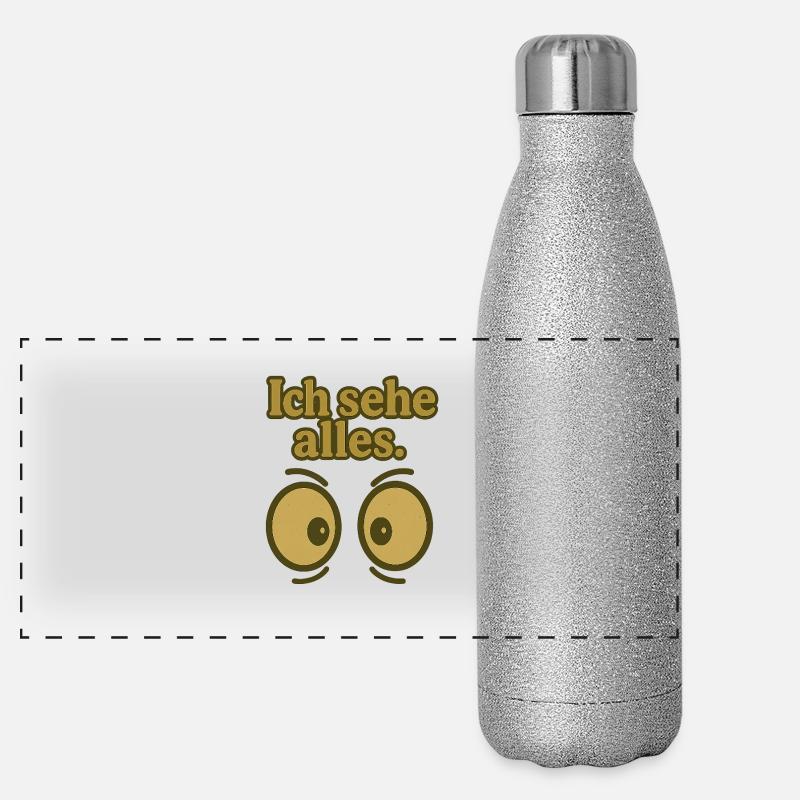 Ich sehe alles Augenprint Panorama Glitzer Isolierflasche 500 ml