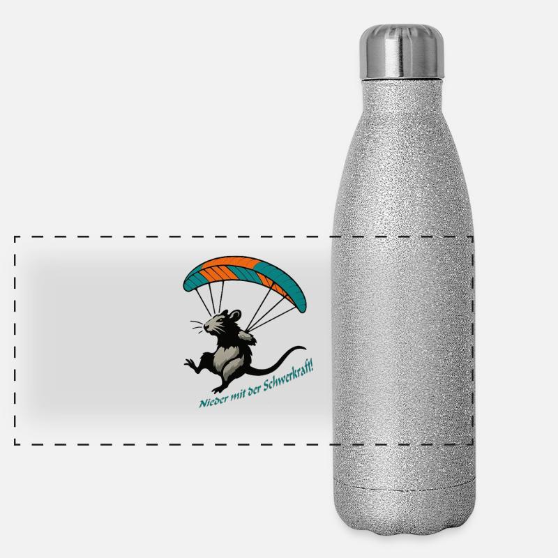 Fallschirmmaus Abenteuer Panorama Glitzer Isolierflasche 500 ml