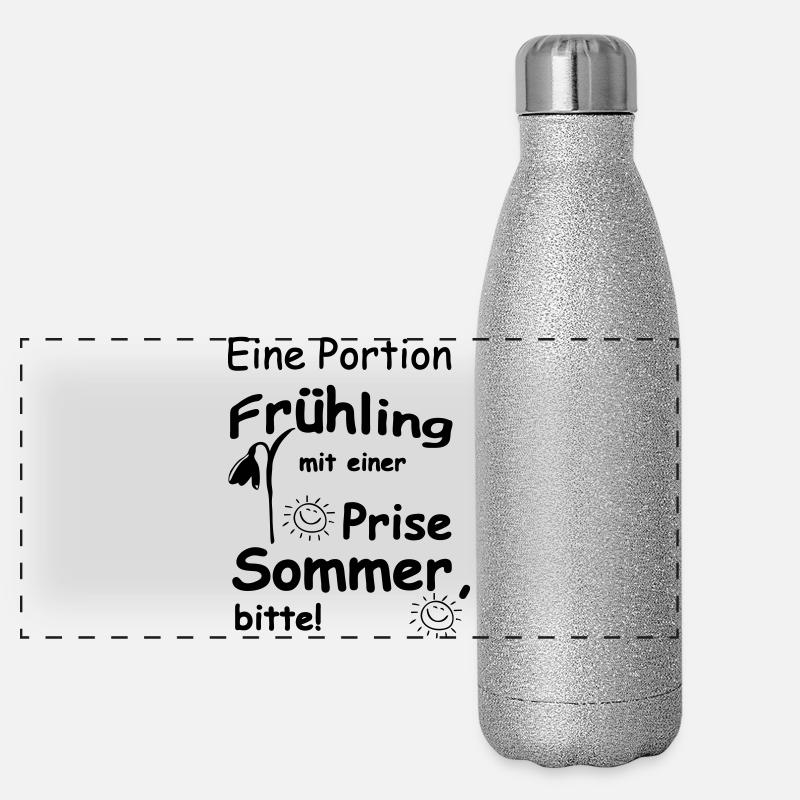 Frühling & Sommer Sprüche, Geschenk, Fun Panorama Glitzer Isolierflasche 500 ml