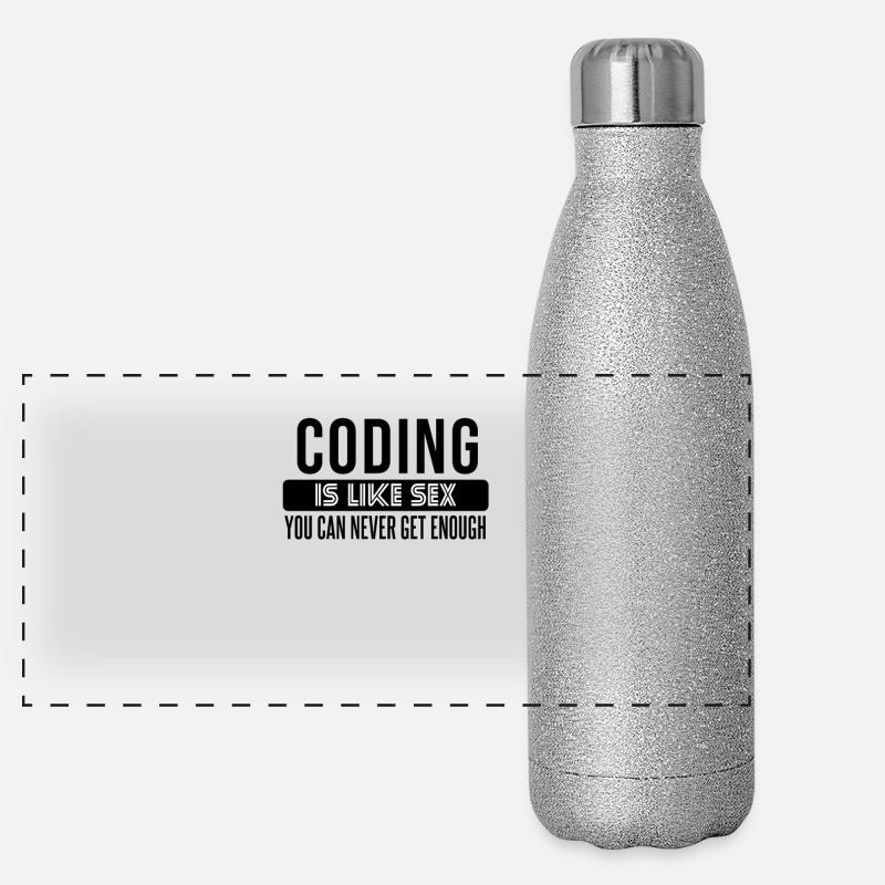 Déclaration de codage – Conception provocatrice du développeur Gourde isotherme panoramique pailletée 500 ml