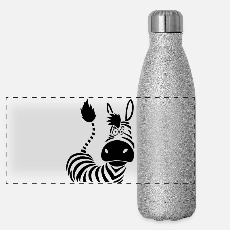 Rayures de zèbre Gourde isotherme panoramique pailletée 500 ml