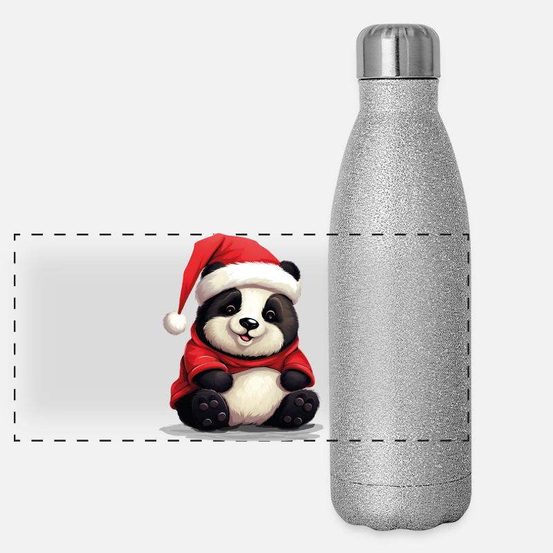 Panda Mignon, Noël, Panda Ours Gourde isotherme panoramique pailletée 500 ml