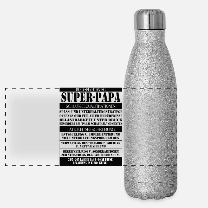 Super Papa – Description du poste avec humour Gourde isotherme panoramique pailletée 500 ml
