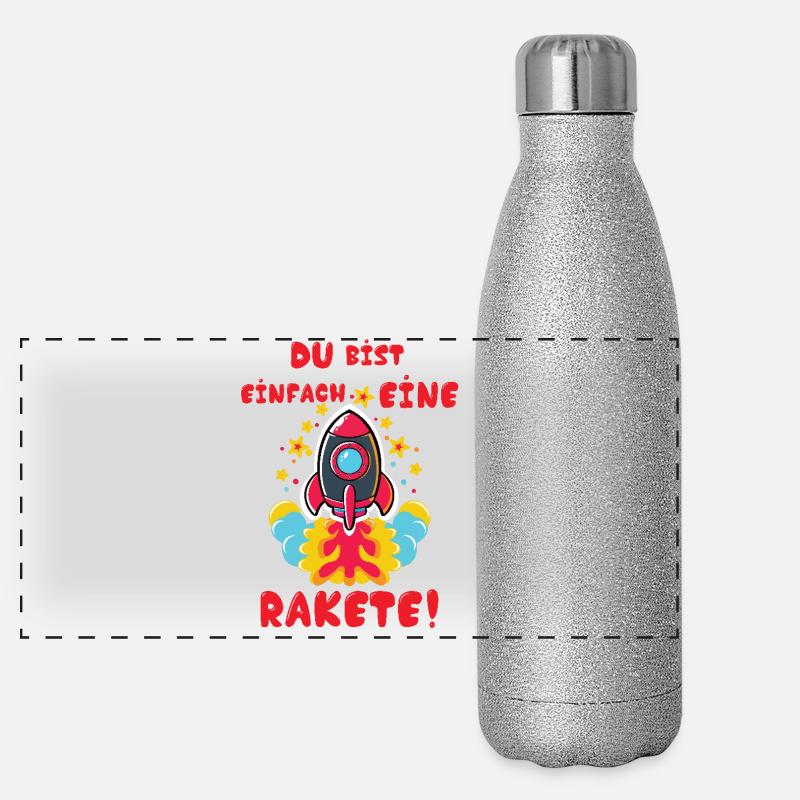 Rakete Panorama Glitzer Isolierflasche 500 ml