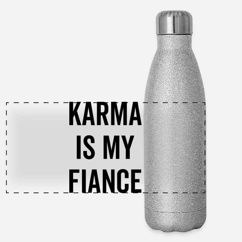 Le karma est mon fiancé Gourde isotherme panoramique pailletée 500 ml
