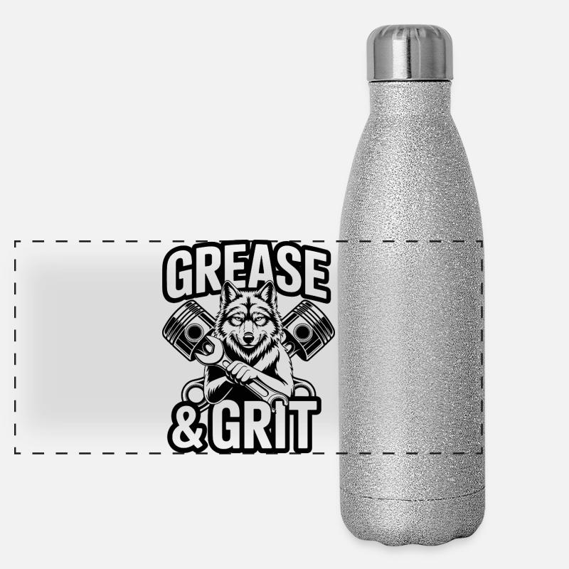 Wolf Mechaniker Panorama Glitzer Isolierflasche 500 ml