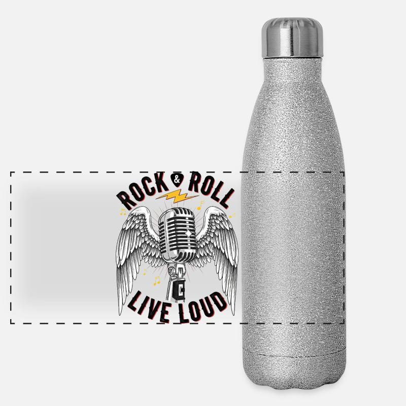 Rock And Roll Engel mit Mikrophon Panorama Glitzer Isolierflasche 500 ml