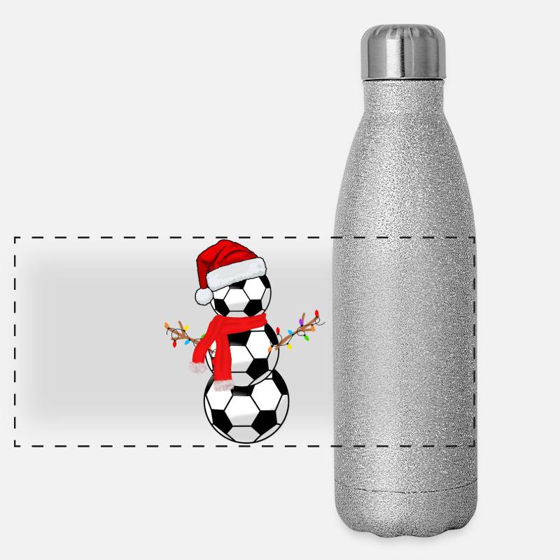 Fußball-Weihnachten Panorama Glitzer Isolierflasche 500 ml
