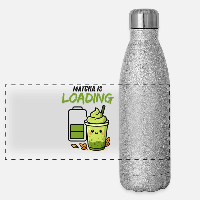 Loading Screen Green Smoothie Matcha Viral Panoramic Glitter Thermal Bottle 500 ml