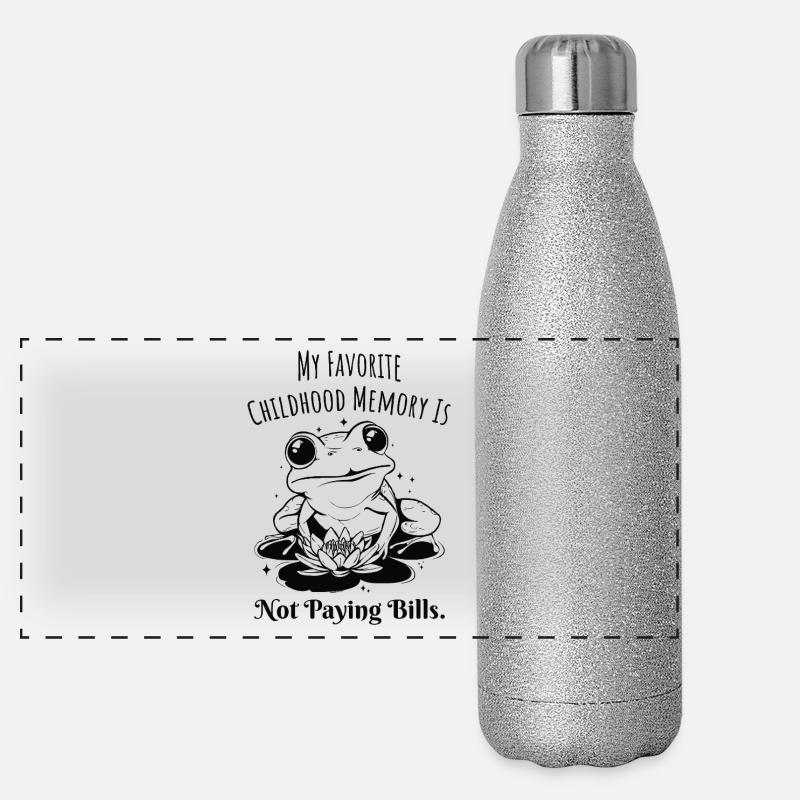 Childhood Memory Frog Not Paying Bills Panoramic Glitter Thermal Bottle 500 ml