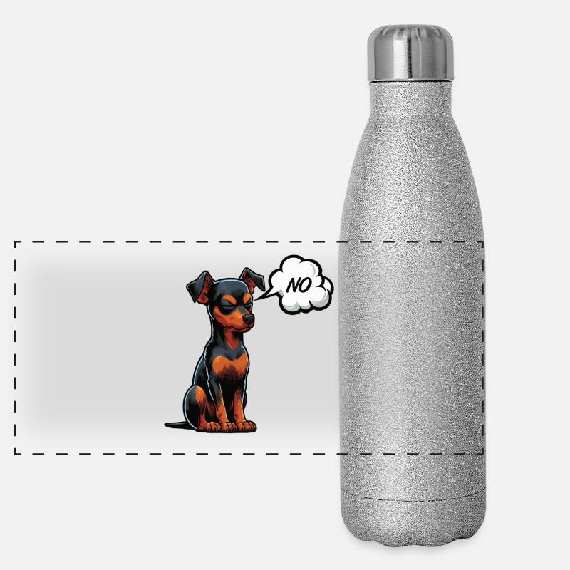 Pas de Pinscher miniature Pinscher Propriétaire de Pinscher Gourde isotherme panoramique pailletée 500 ml