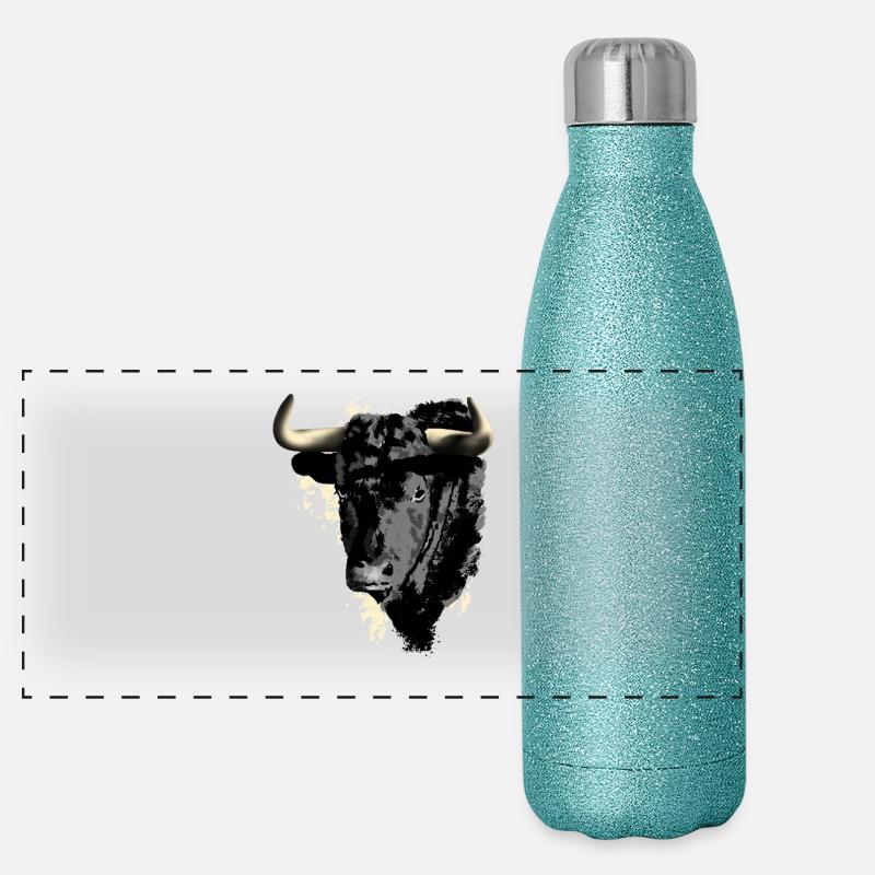 Bull's Head Printmaking Panoramic Glitter Thermal Bottle 500 ml