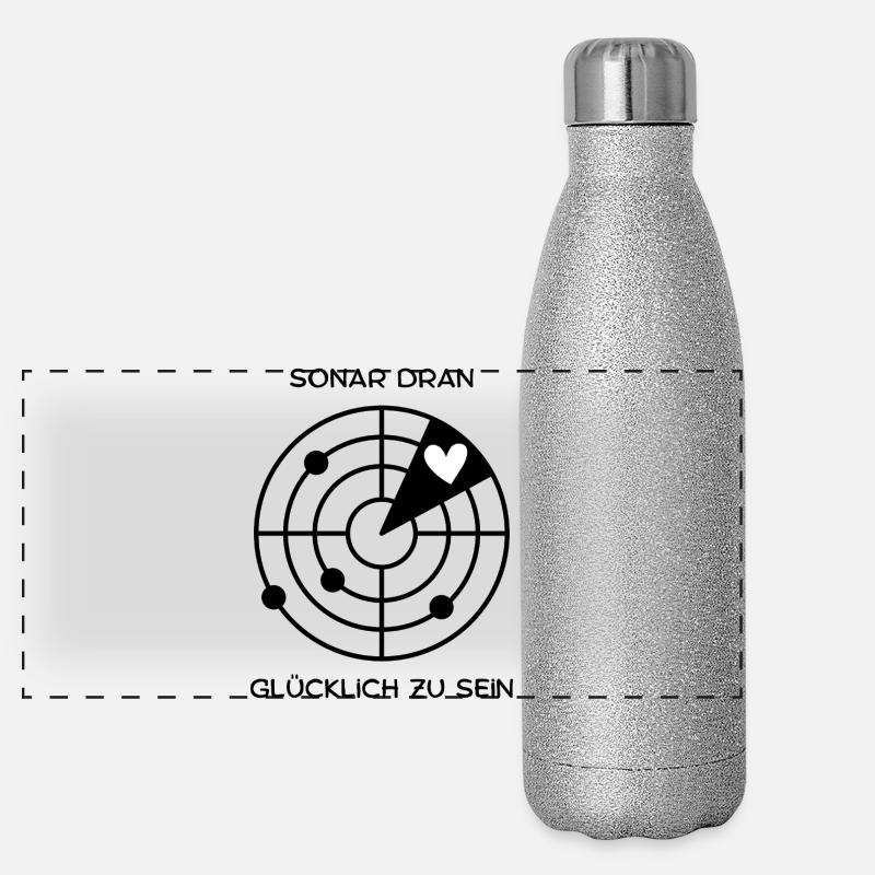 Glücklich sein  Panorama Glitzer Isolierflasche 500 ml
