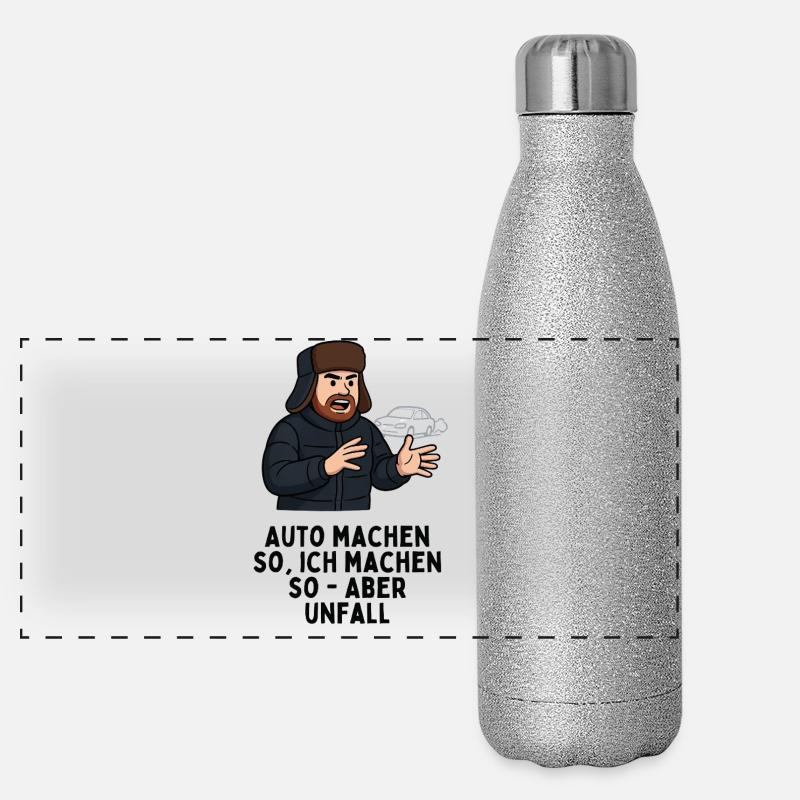 Auto machen so ich machen so - aber Unfall Panorama Glitzer Isolierflasche 500 ml