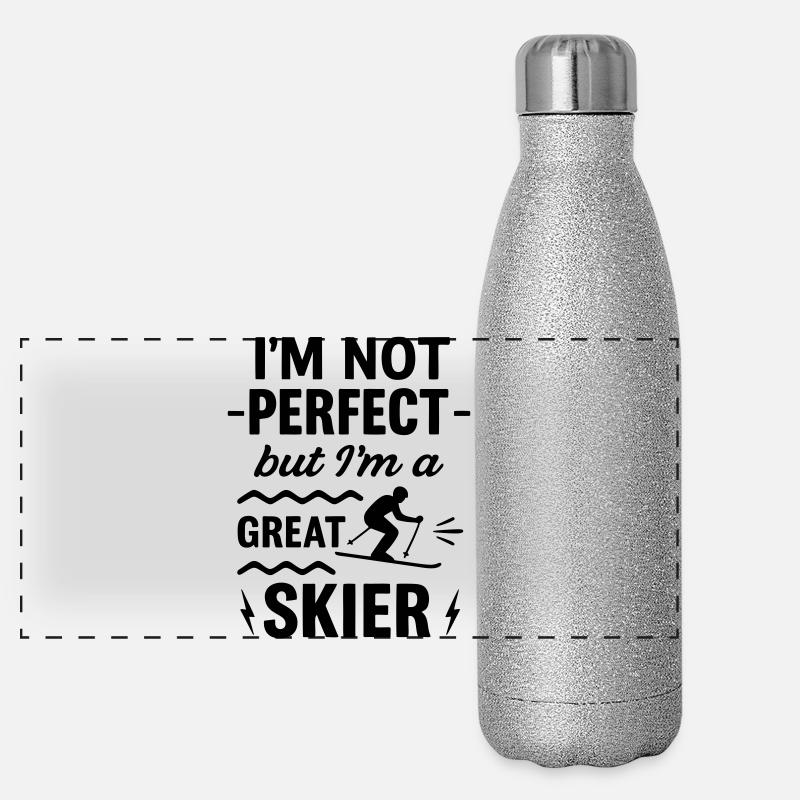 Great skiers winter mountains Panoramic Glitter Thermal Bottle 500 ml