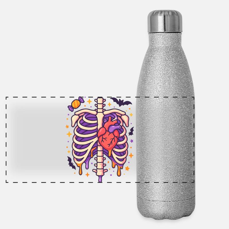 Anatomie Gothic Thoraxkäfig Panorama Glitzer Isolierflasche 500 ml