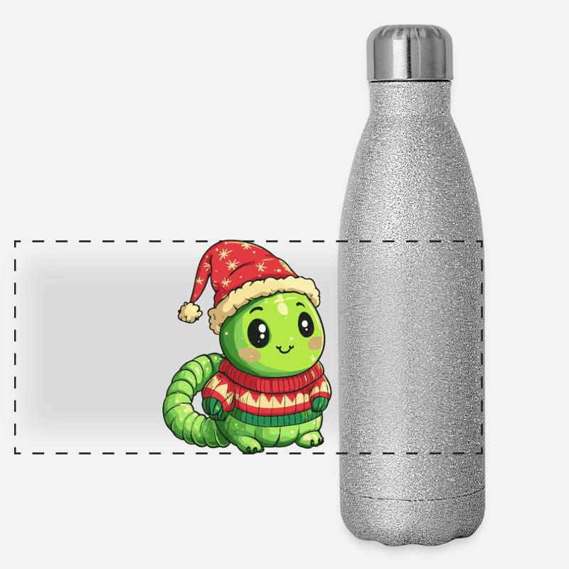 Noël du ver Gourde isotherme panoramique pailletée 500 ml