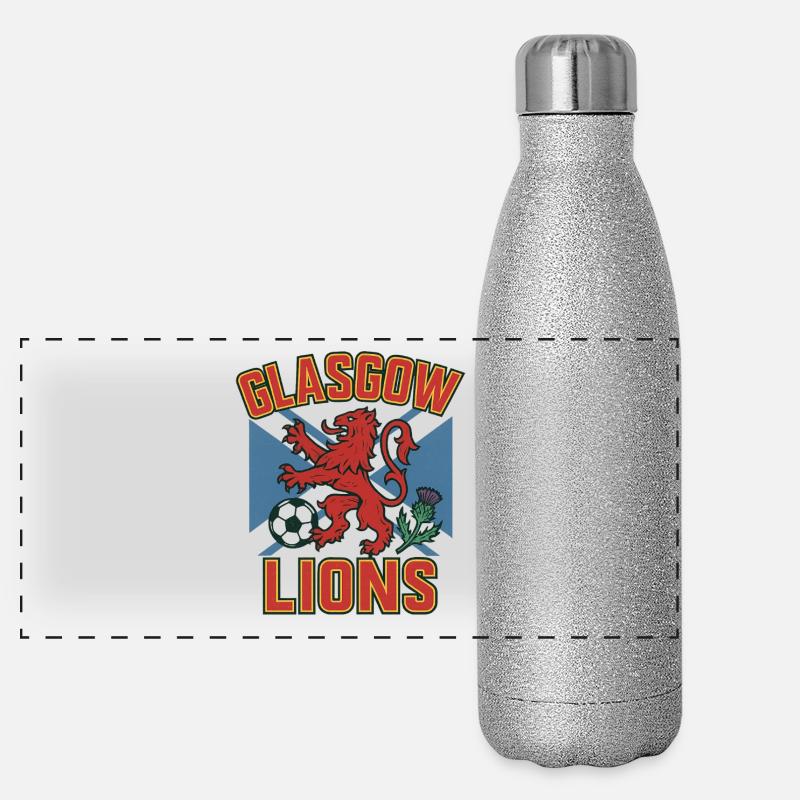 Glasgow Lions Emblem Patch Panoramic Glitter Thermal Bottle 500 ml