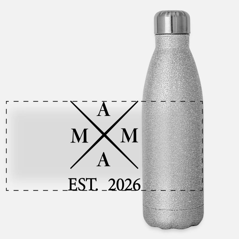 Mama EST 2026 Panorama Glitzer Isolierflasche 500 ml