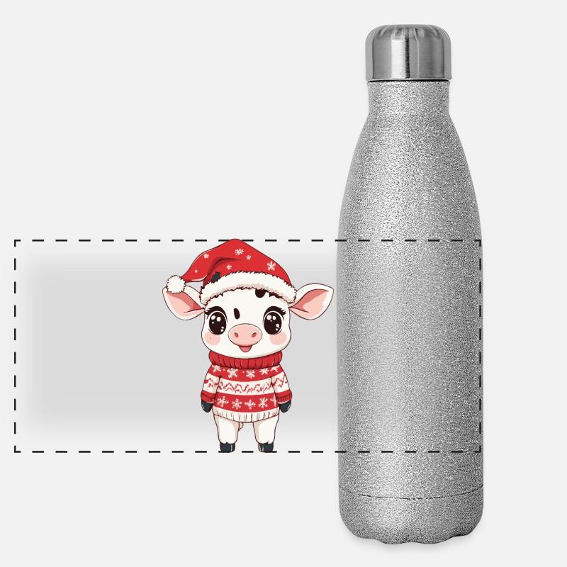 Noël de la Vache Gourde isotherme panoramique pailletée 500 ml