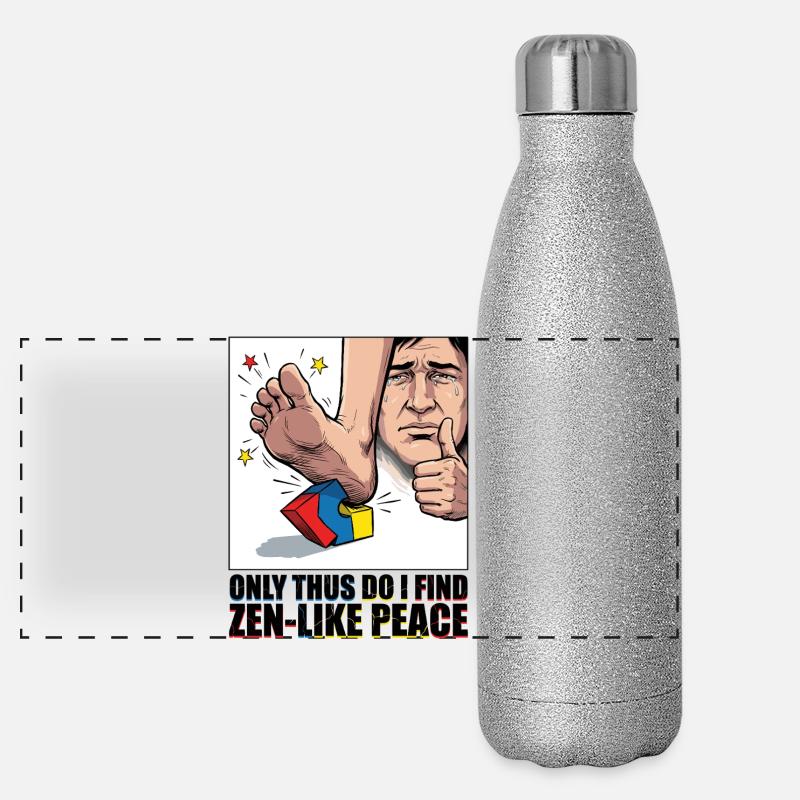 Baustein Schmerz Zen Meme Panorama Glitzer Isolierflasche 500 ml
