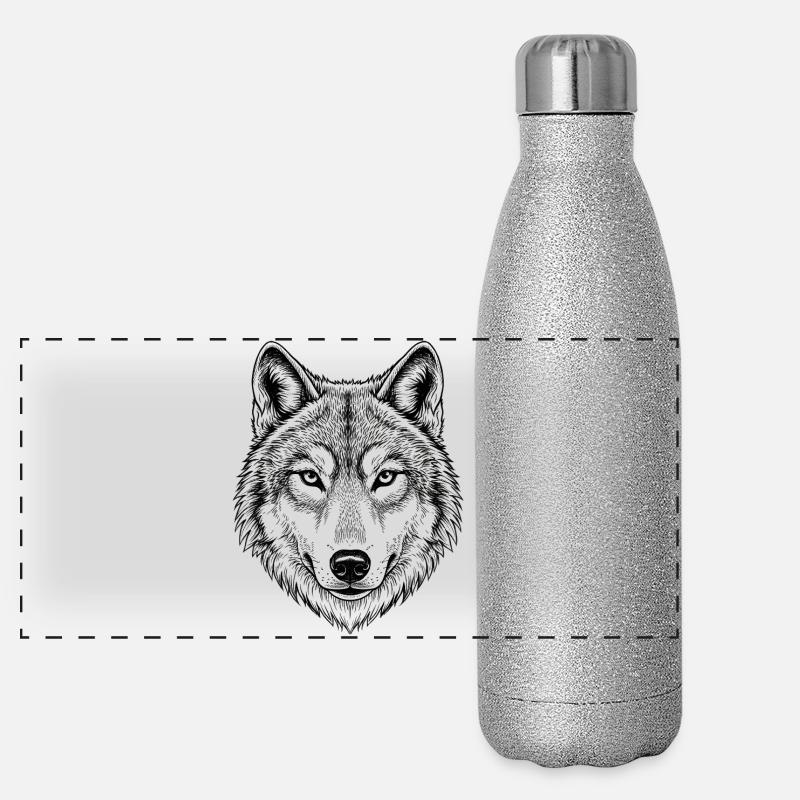 Wolf Panorama Glitzer Isolierflasche 500 ml