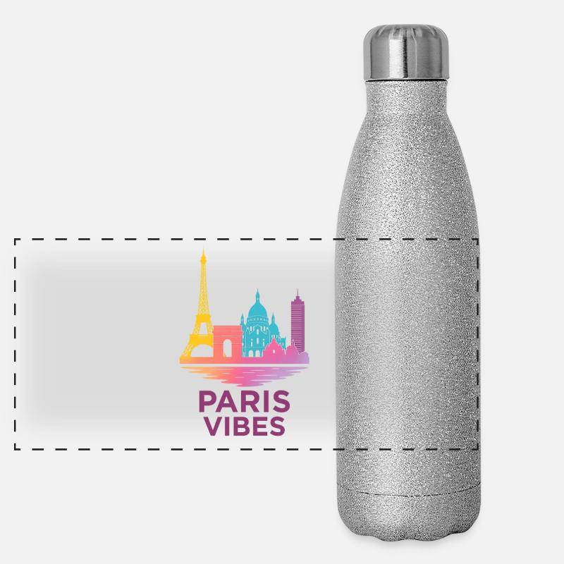 Silhouette de gradient de Paris Vibes Gourde isotherme panoramique pailletée 500 ml
