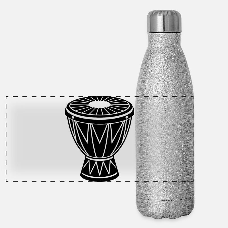 Afrikanische Conga-Trommel Panorama Glitzer Isolierflasche 500 ml