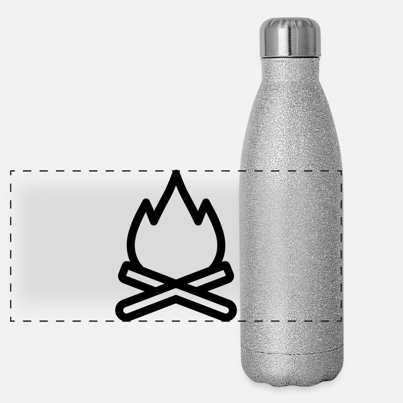 Lagerfeuer Panorama Glitzer Isolierflasche 500 ml