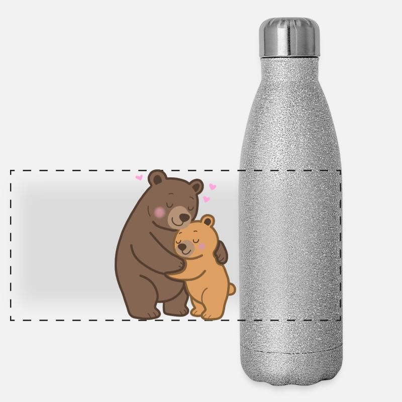 Maman Ours et Bébé Ours Gourde isotherme panoramique pailletée 500 ml