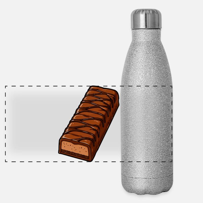 Chocolate Bar with Zigzag Glaze Panoramic Glitter Thermal Bottle 500 ml