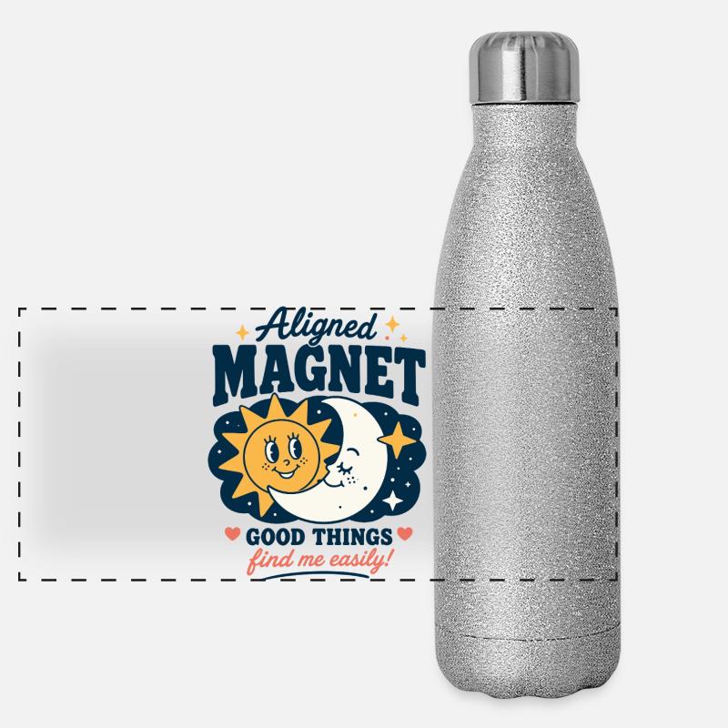 Conception des bonnes choses à aimant aligné Gourde isotherme panoramique pailletée 500 ml