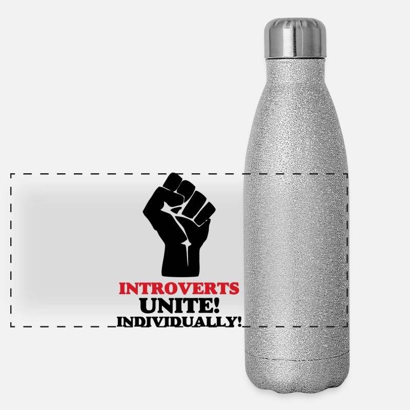 Introverts Unite Panoramic Glitter Thermal Bottle 500 ml
